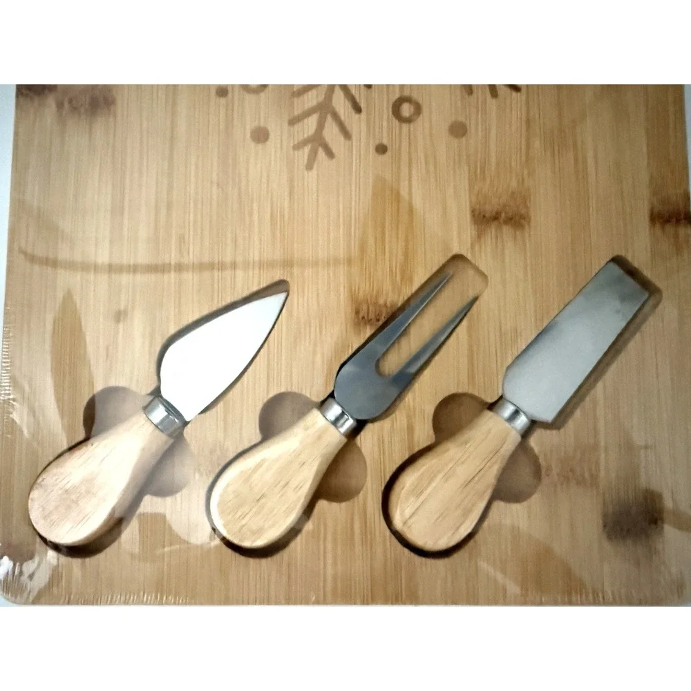 Festive Charcuterie or Cheese Board with 3 Serving Utensils BRAND NEW & SEALED
